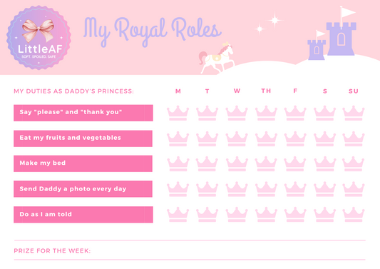👑 Freebie – Royal Princess Rewards Chart